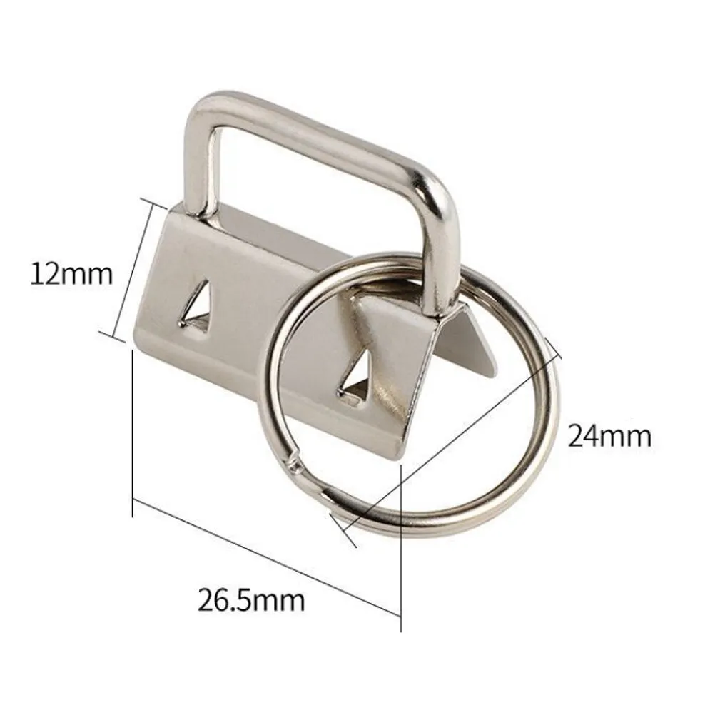 25/50pcs 25mm Metal Key Chain DIY Hardware Key Chain Fob Wristlet With Key Ring For Lanyard Luggage Strap Accessories