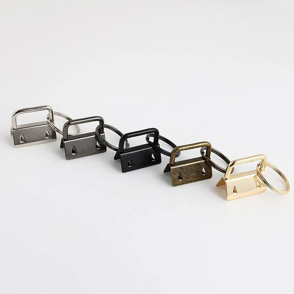 25/50pcs 25mm Metal Key Chain DIY Hardware Key Chain Fob Wristlet With Key Ring For Lanyard Luggage Strap Accessories