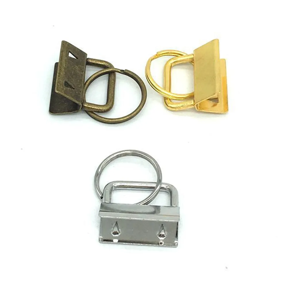 25/50pcs 25mm Metal Key Chain DIY Hardware Key Chain Fob Wristlet With Key Ring For Lanyard Luggage Strap Accessories
