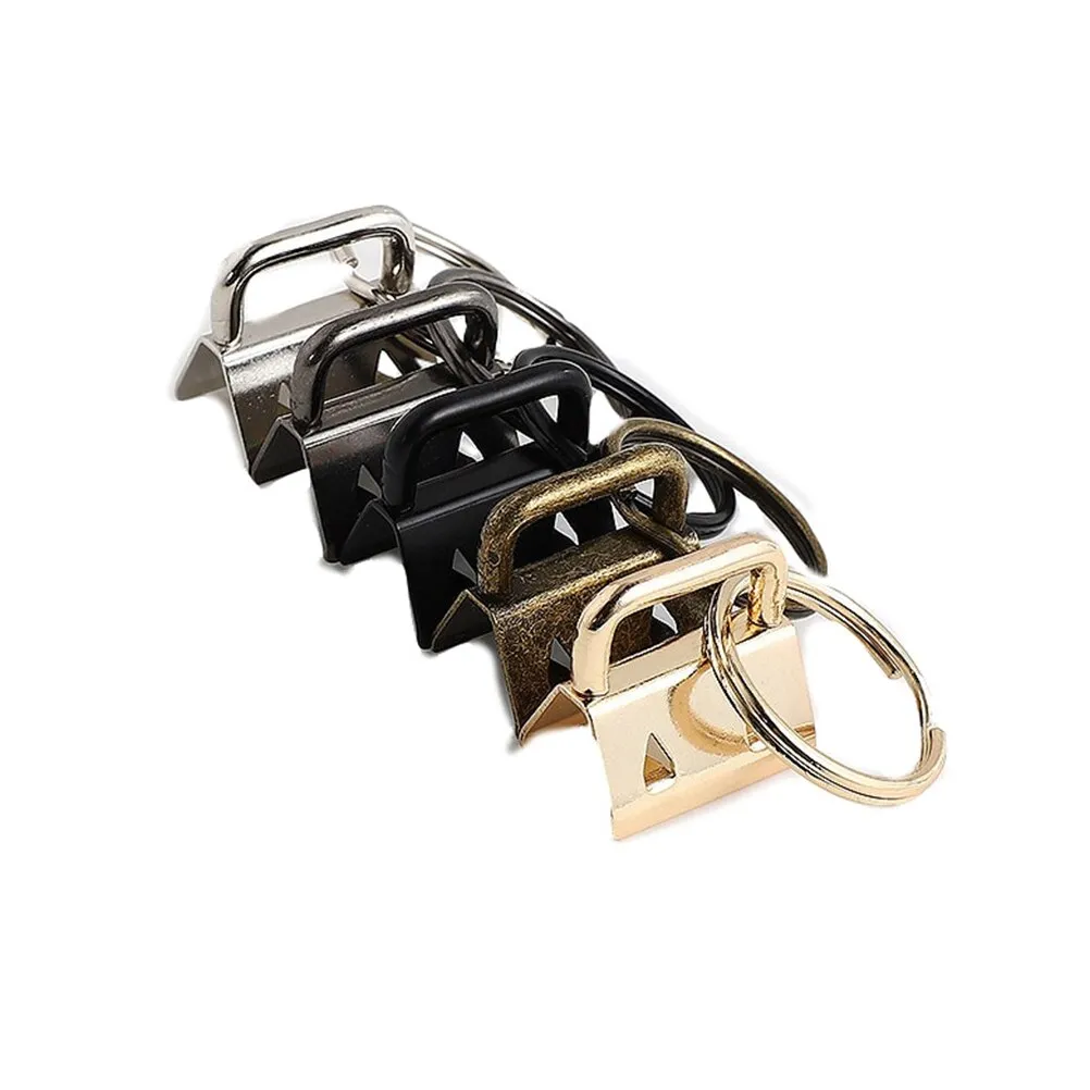 25/50pcs 25mm Metal Key Chain DIY Hardware Key Chain Fob Wristlet With Key Ring For Lanyard Luggage Strap Accessories