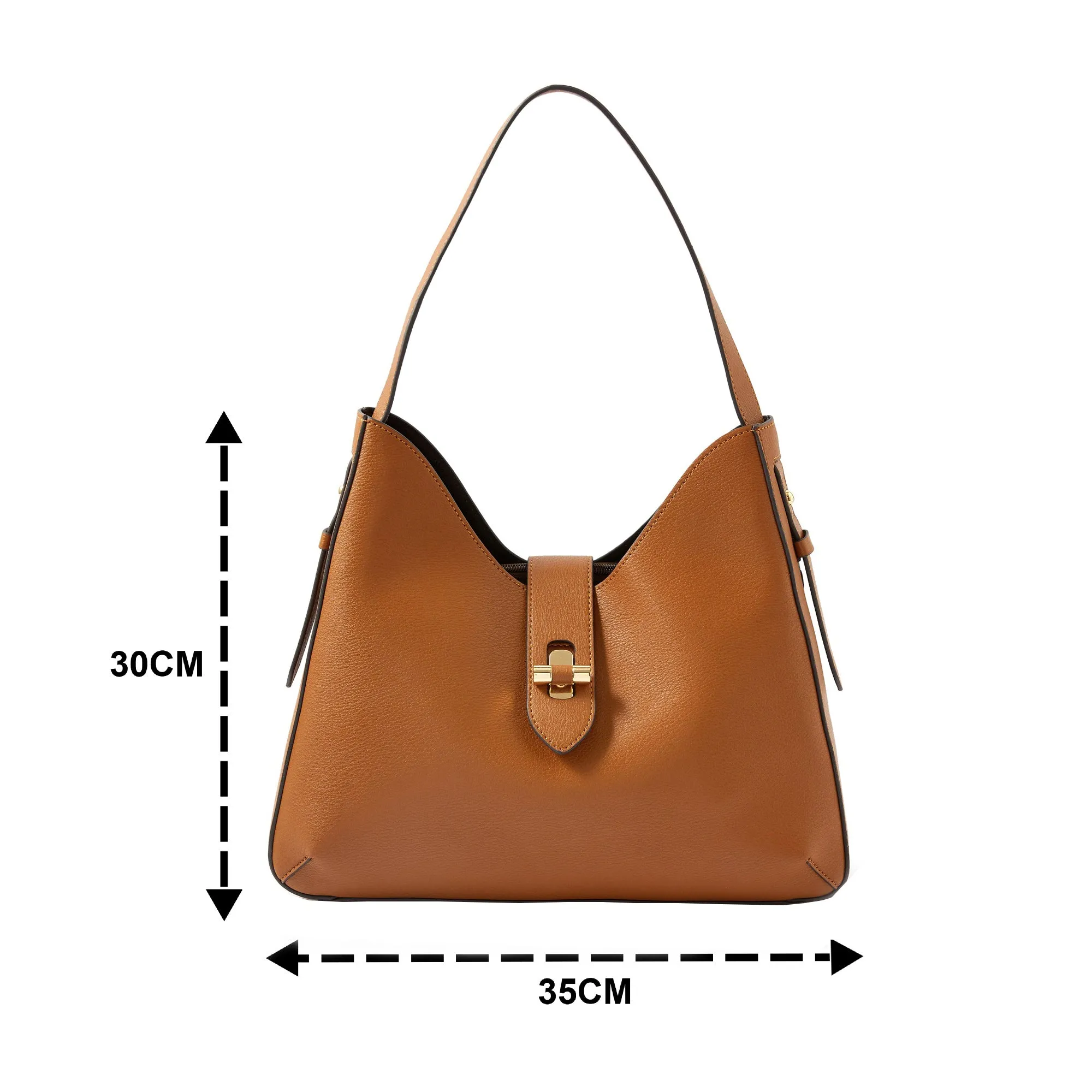 Accessorize London women's Tan Talia Large Twistlock bag