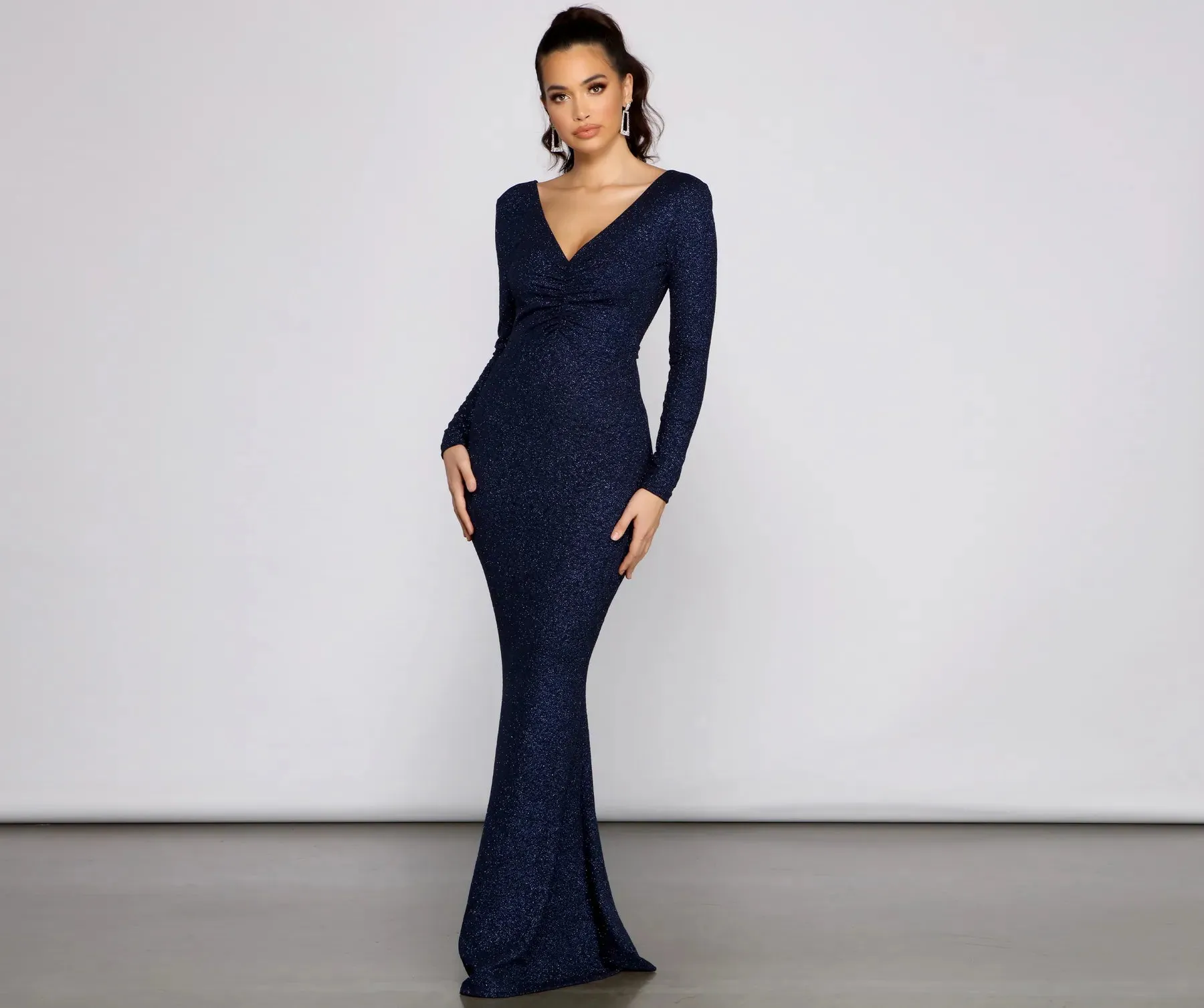 Brin Formal Open Back Glitter Dress