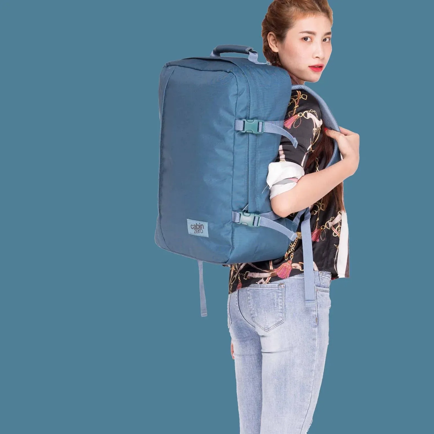 CABINZERO Classic BackPack 44L - Ultimate Traveler's Backpack - Aruba Blue