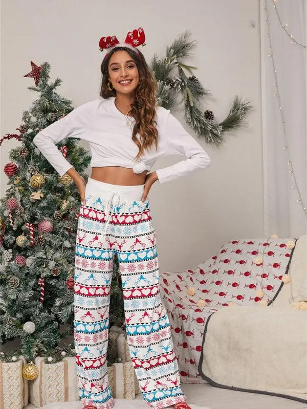 Chic Holiday Lace-Up Trousers for Women - Festive Party Pants