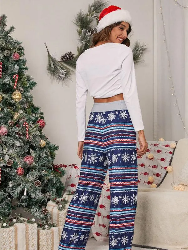 Chic Holiday Lace-Up Trousers for Women - Festive Party Pants