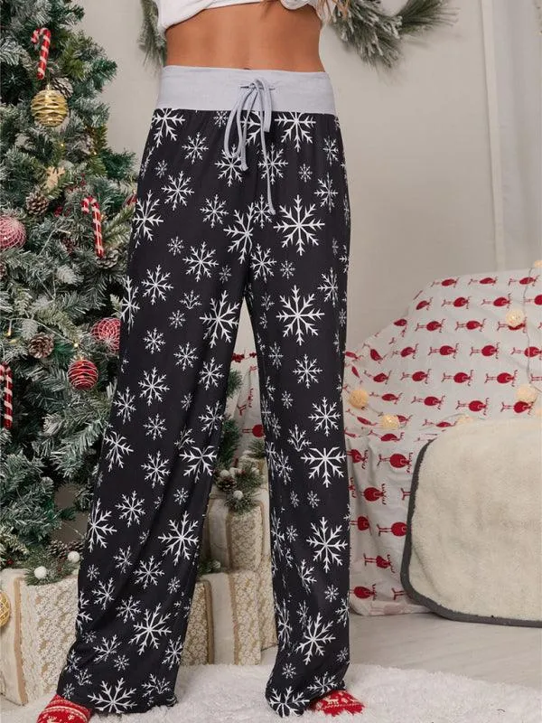 Chic Holiday Lace-Up Trousers for Women - Festive Party Pants