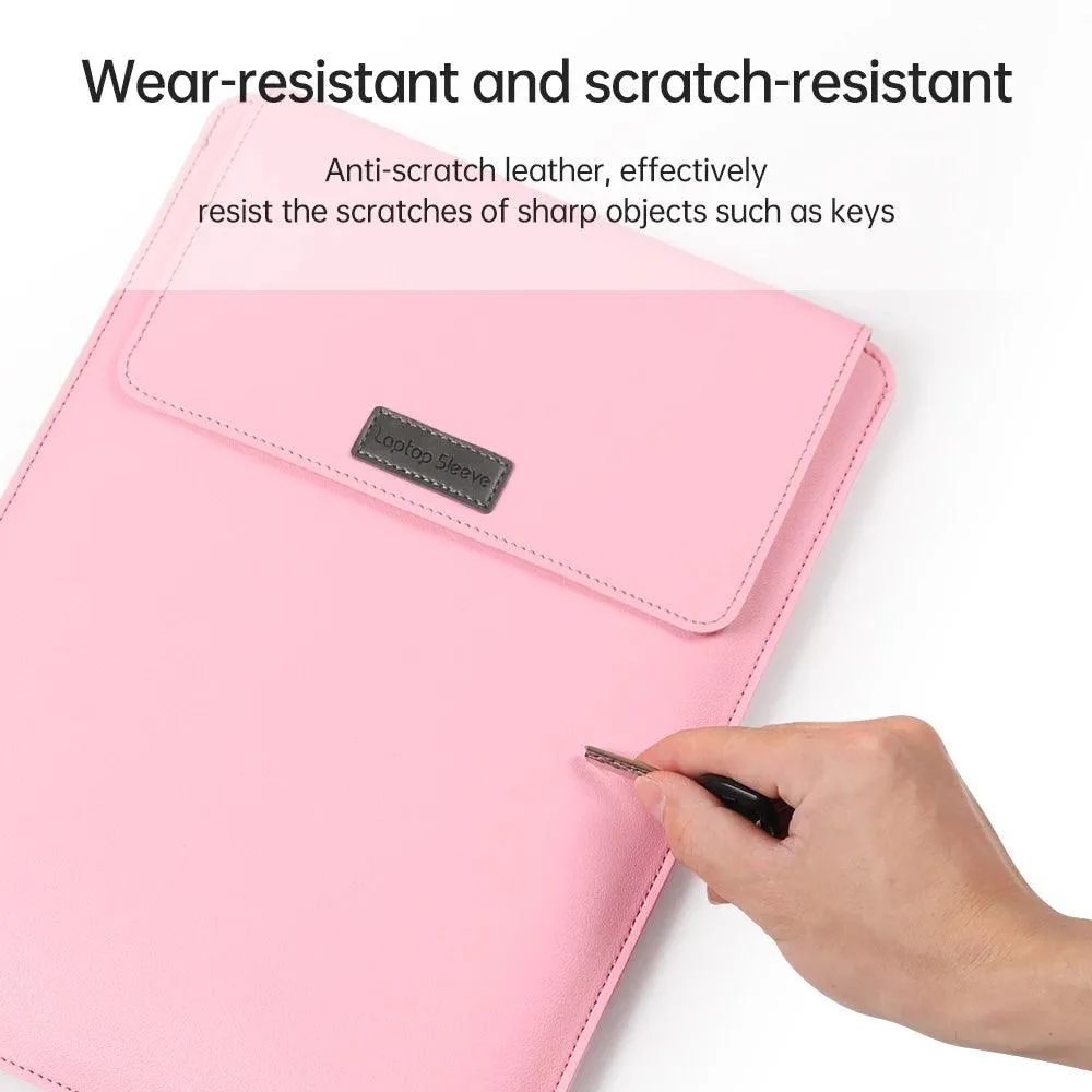 Elegant 13-inch PU Leather MacBook Air Pro Sleeve Set with Medium Bag & Cable Organizers