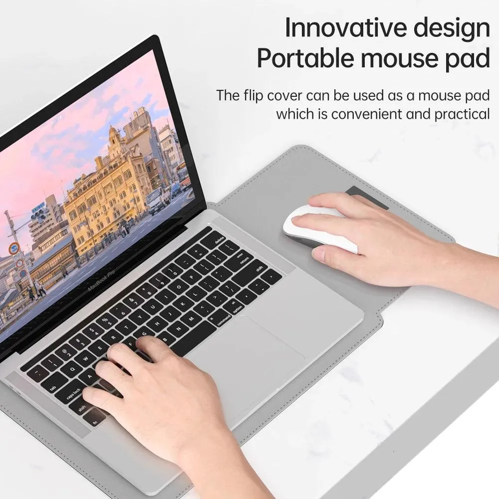 Elegant 13-inch PU Leather MacBook Air Pro Sleeve Set with Medium Bag & Cable Organizers