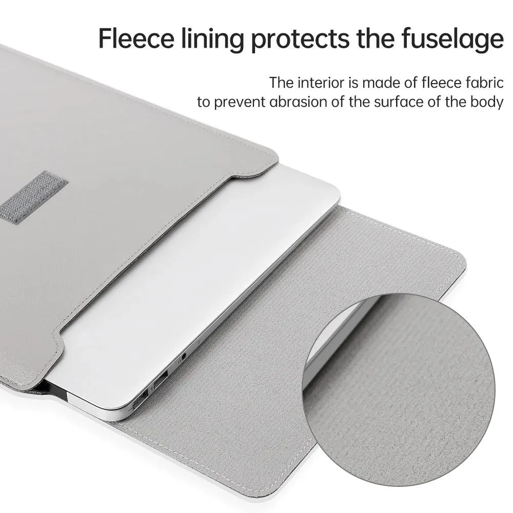 Elegant 13-inch PU Leather MacBook Air Pro Sleeve Set with Medium Bag & Cable Organizers