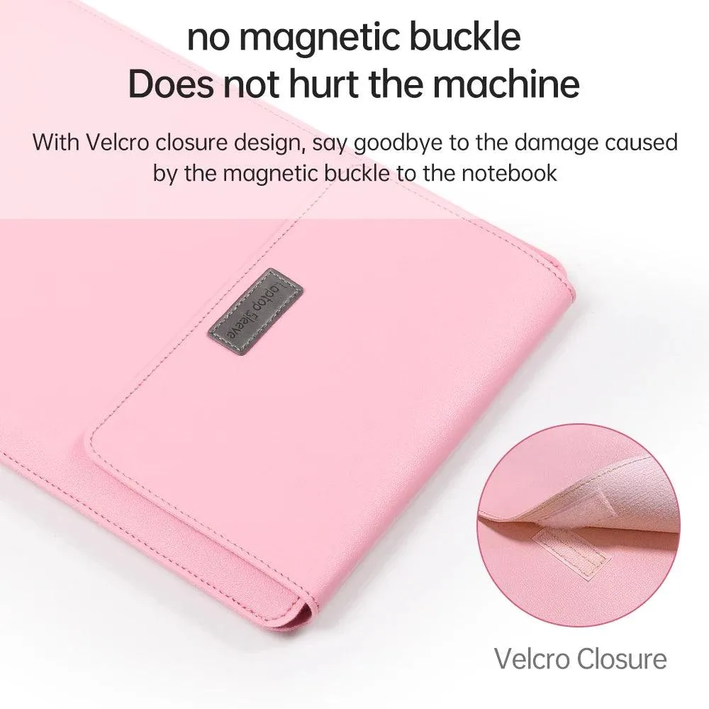 Elegant 13-inch PU Leather MacBook Air Pro Sleeve Set with Medium Bag & Cable Organizers