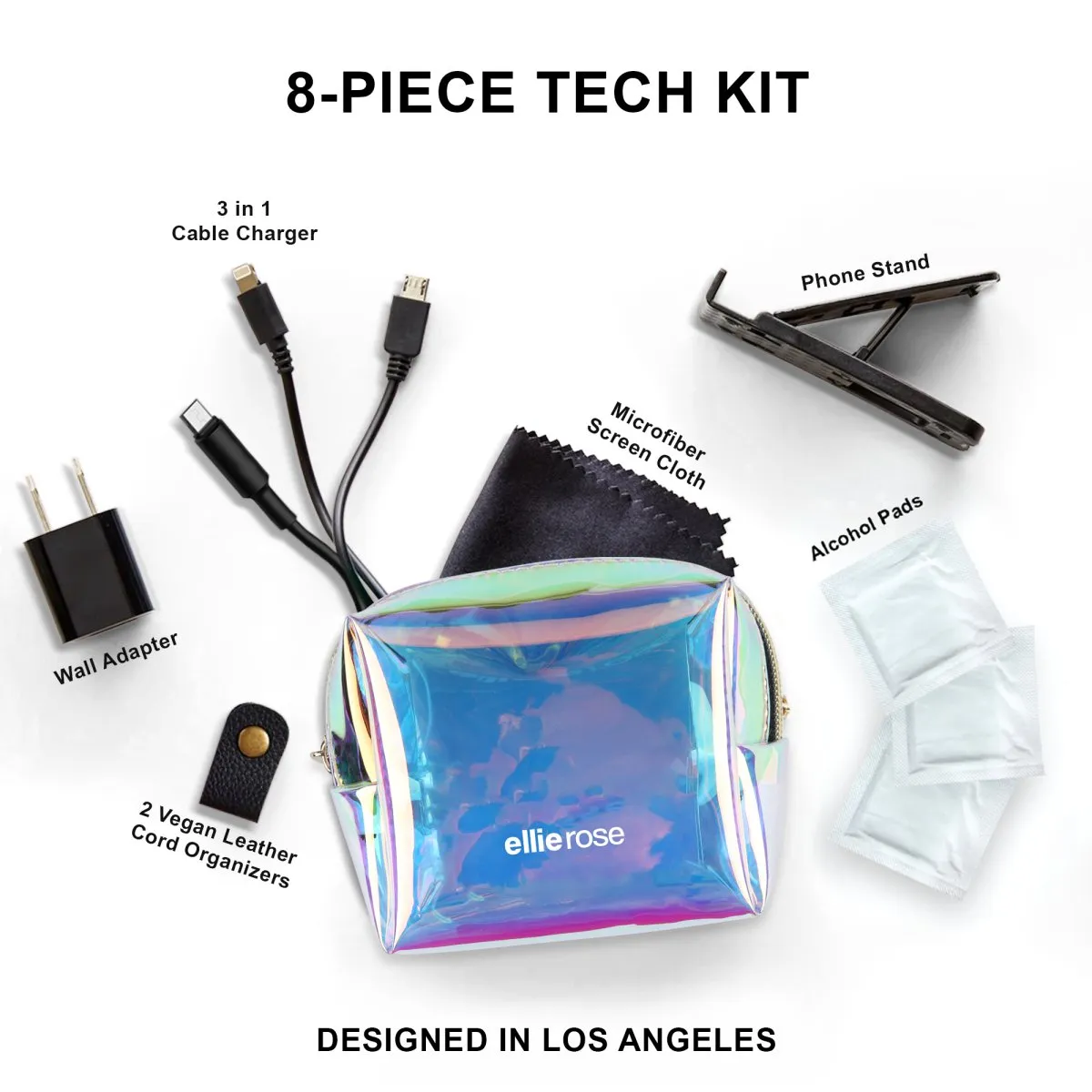 Ellie Rose - Tech Essentials 8-Piece Kit - Holographic