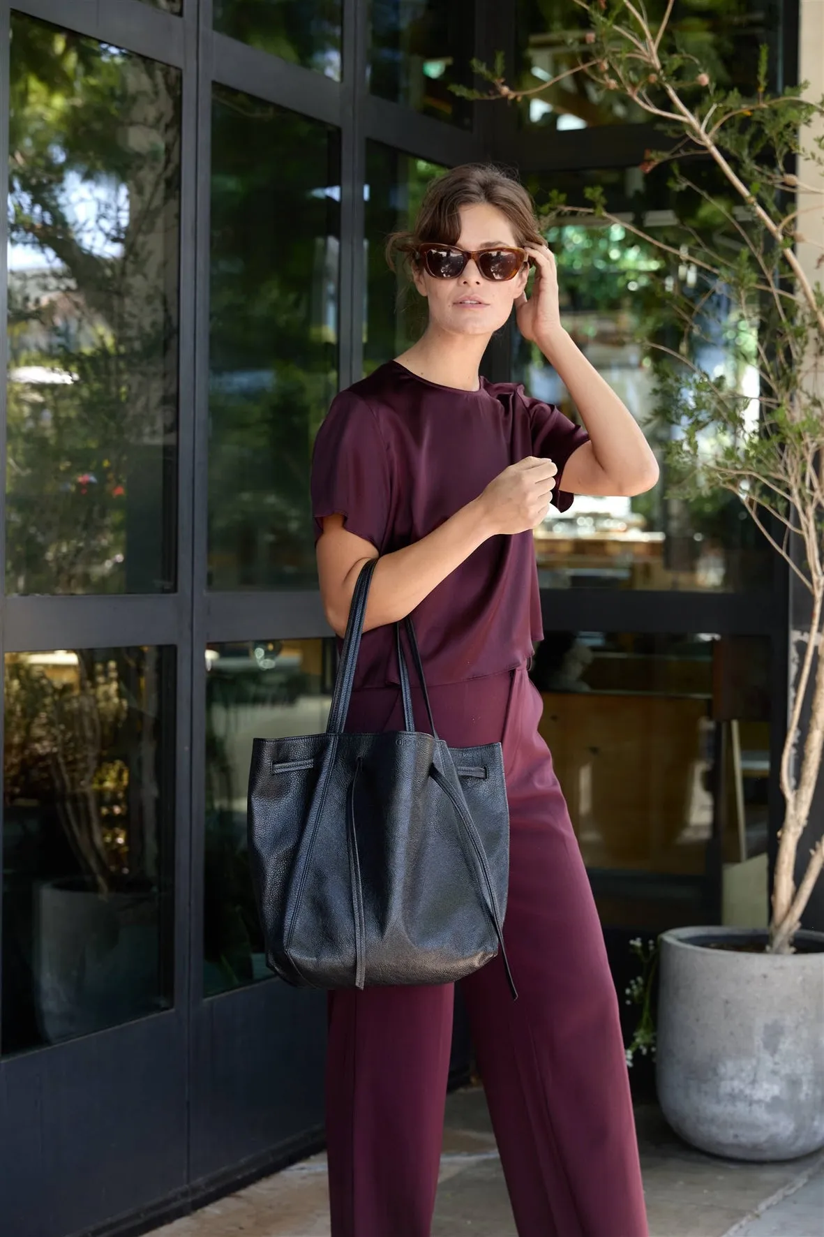 Florence Tote in Black Metallic