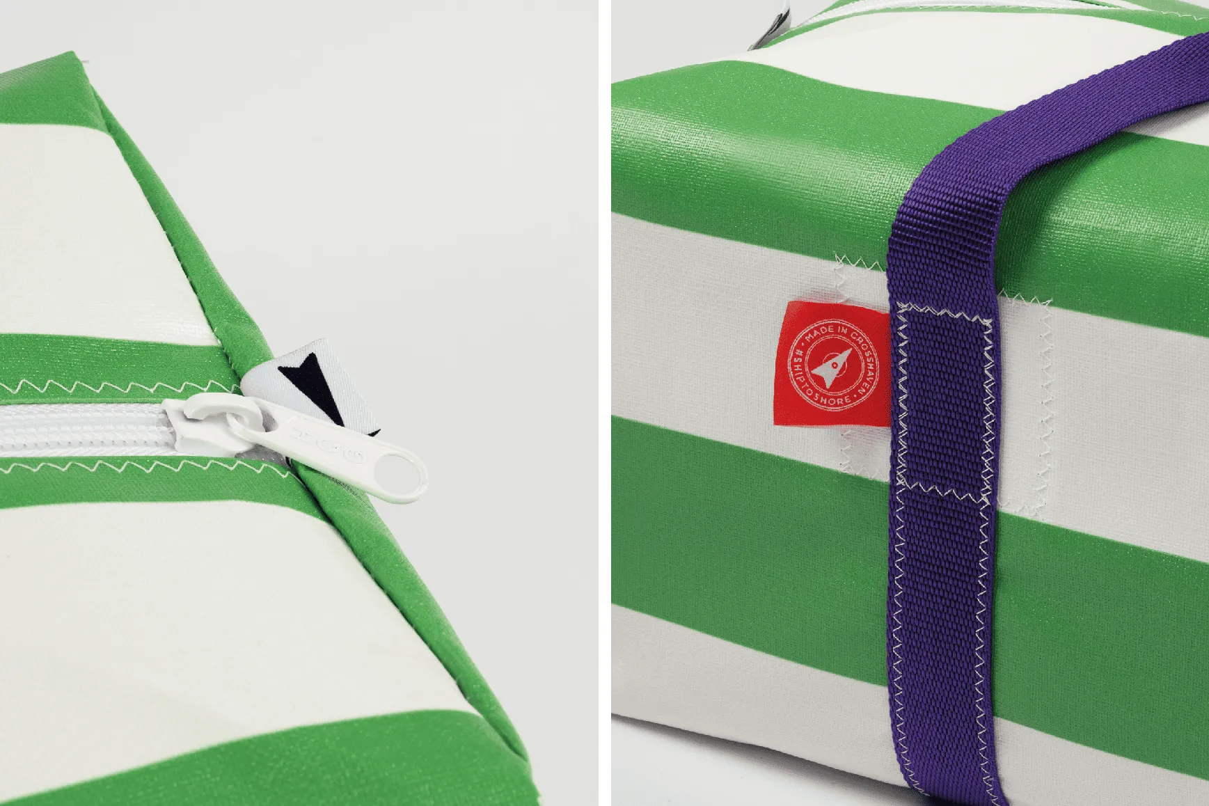 Green Large Holdall (50L) - Classic Stripe
