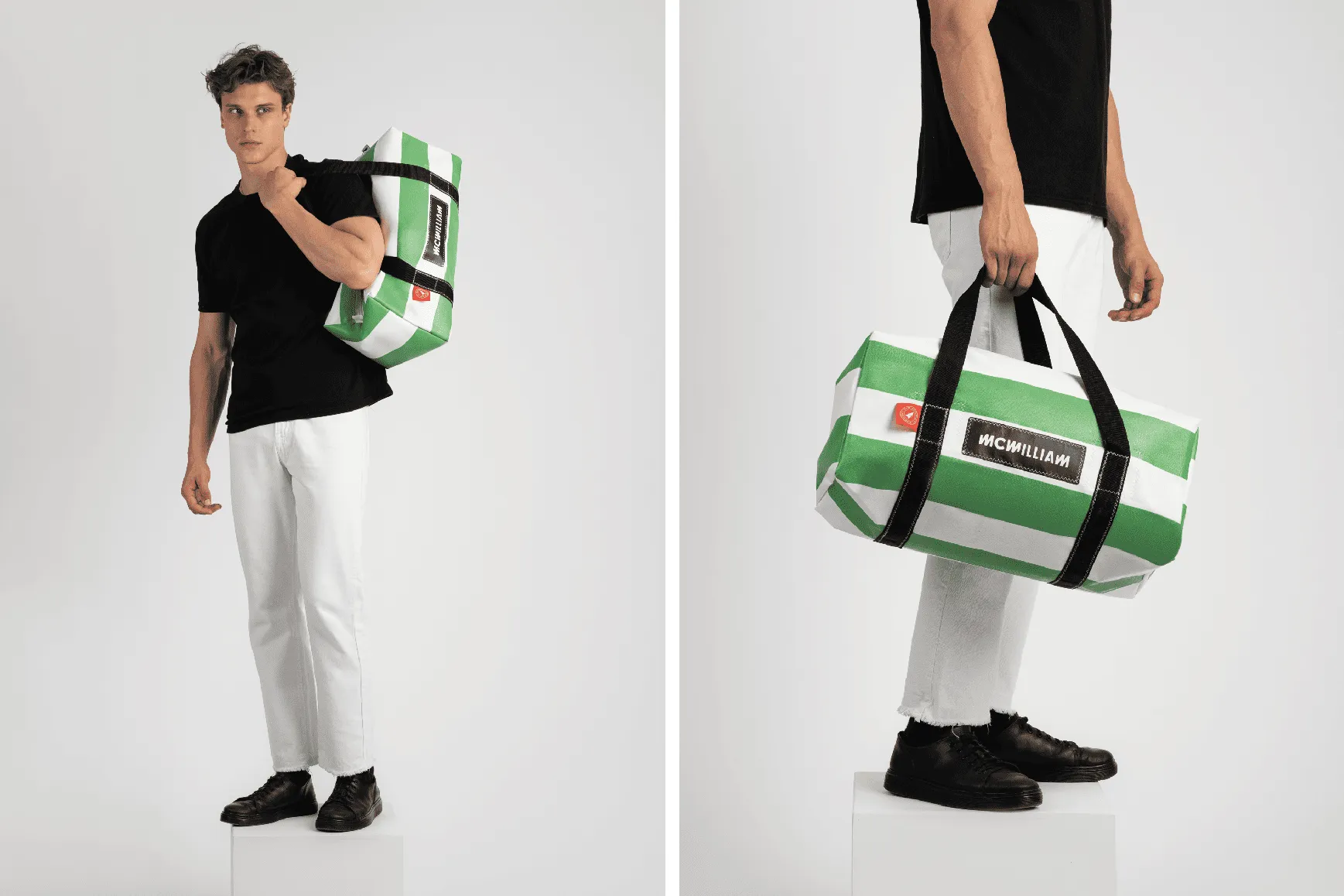 Green Large Holdall (50L) - Classic Stripe