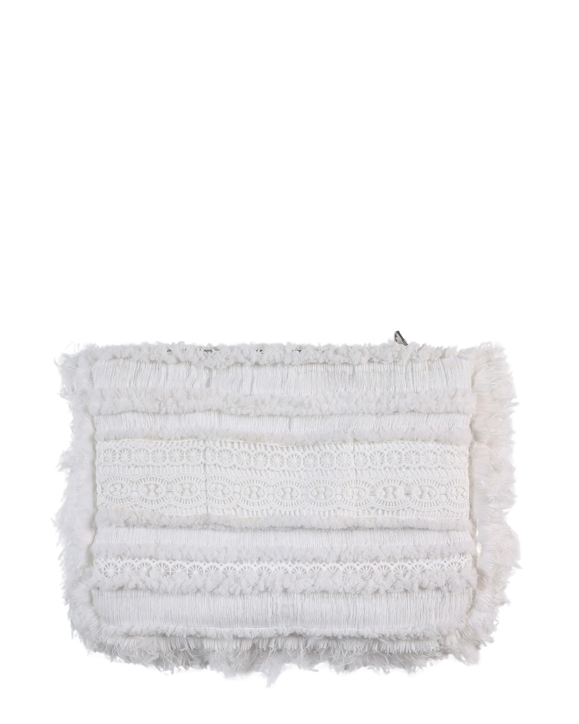 Guipure Clutch with Ruffled Trims