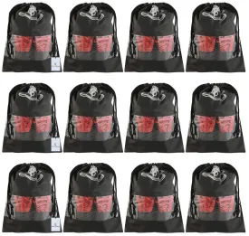 Heart Home 12 Piece Non Woven Travel Shoe Cover, String Bag Organizer, Black CTHH016050