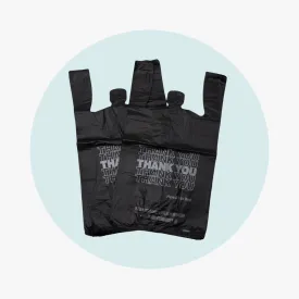Heavy Duty T Shirt Bags Extra Large 20 mic - BLACK