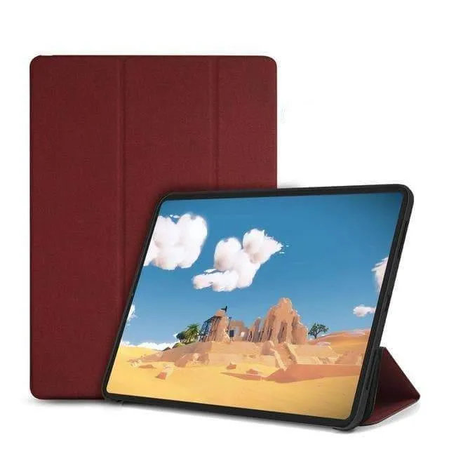 iPad Pro 12.9 2018 WOWCASE Leather Look Ultra Slim Back Tri-fold Magnetic Flip Smart Tablet Cover