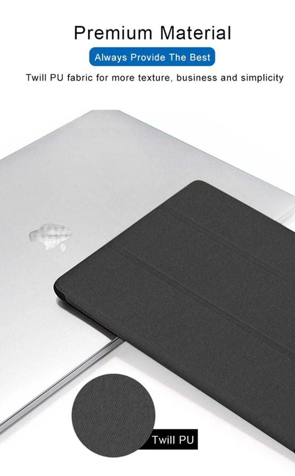 iPad Pro 12.9 2018 WOWCASE Leather Look Ultra Slim Back Tri-fold Magnetic Flip Smart Tablet Cover