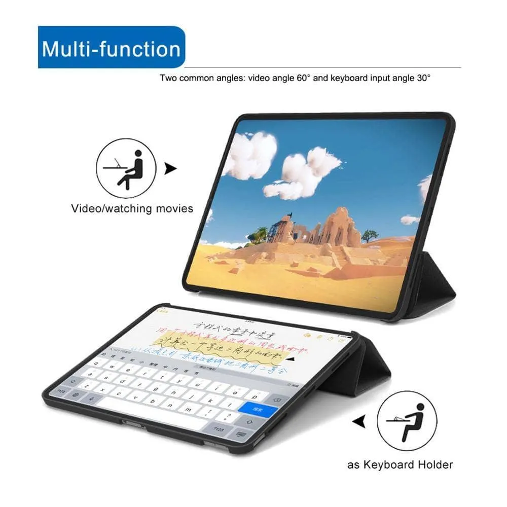 iPad Pro 12.9 2018 WOWCASE Leather Look Ultra Slim Back Tri-fold Magnetic Flip Smart Tablet Cover