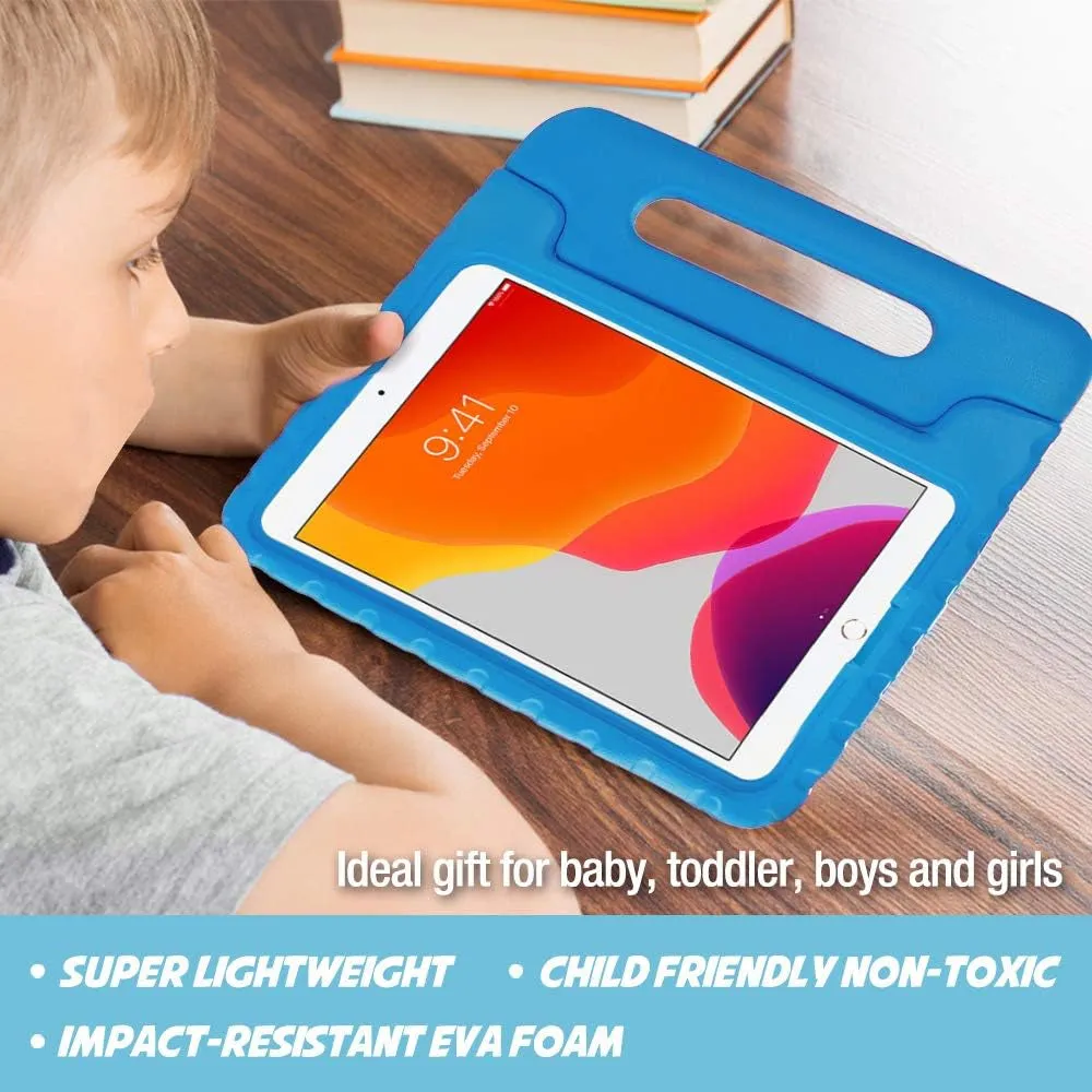 Kids Case for Ipad 9Th Generation/Ipad 8/Ipad 7, Ipad 10.2 Case 2021 2020 2019/Ipad Air 10.5/Ipad Pro 10.5 Kids Case, Shockproof Lightweight Case with Convertible Handle-Blue