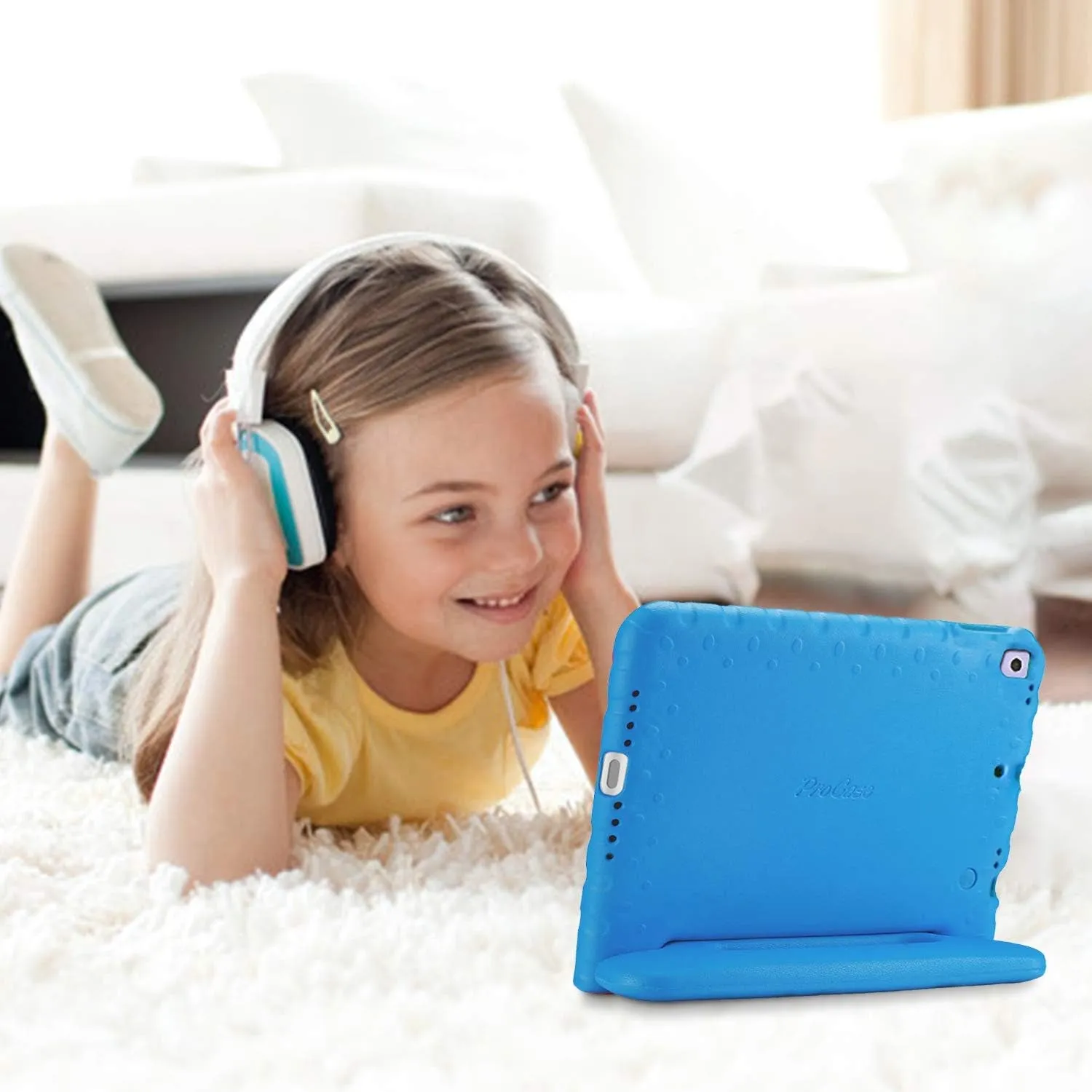 Kids Case for Ipad 9Th Generation/Ipad 8/Ipad 7, Ipad 10.2 Case 2021 2020 2019/Ipad Air 10.5/Ipad Pro 10.5 Kids Case, Shockproof Lightweight Case with Convertible Handle-Blue