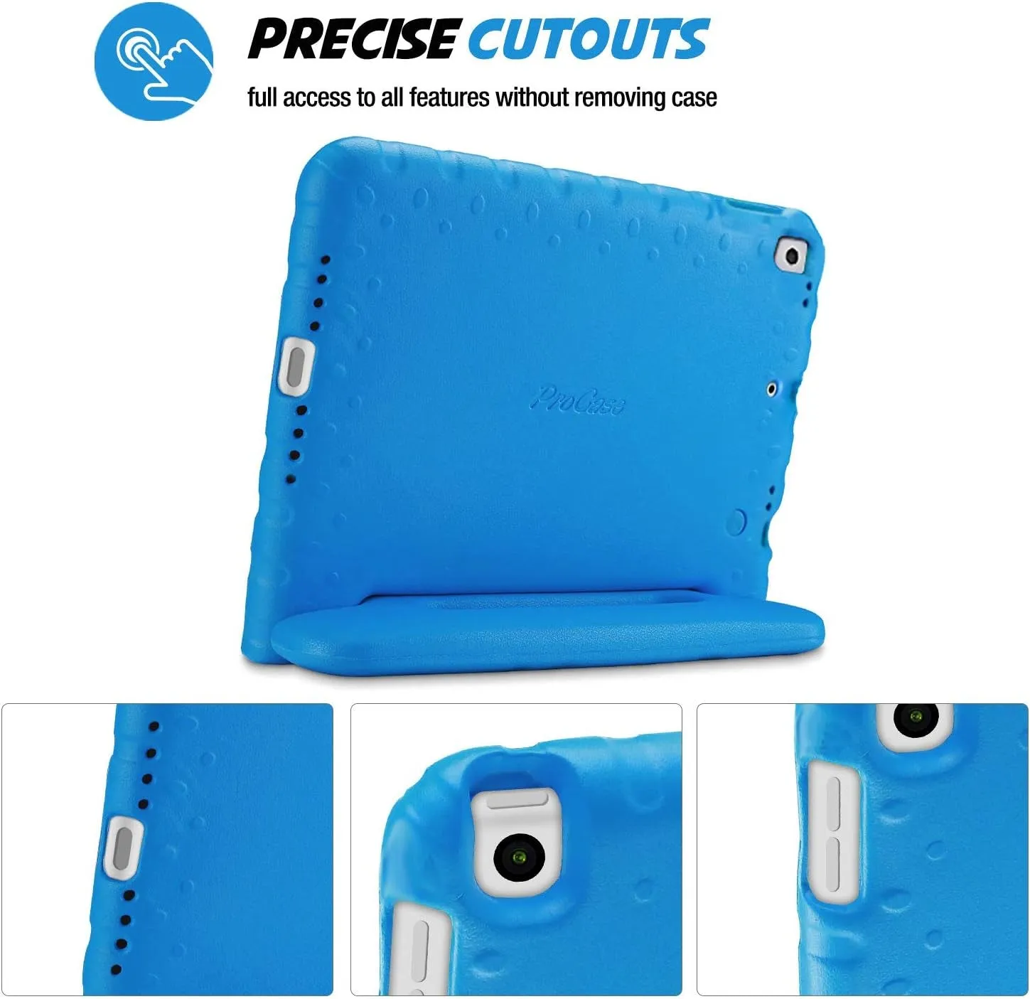 Kids Case for Ipad 9Th Generation/Ipad 8/Ipad 7, Ipad 10.2 Case 2021 2020 2019/Ipad Air 10.5/Ipad Pro 10.5 Kids Case, Shockproof Lightweight Case with Convertible Handle-Blue