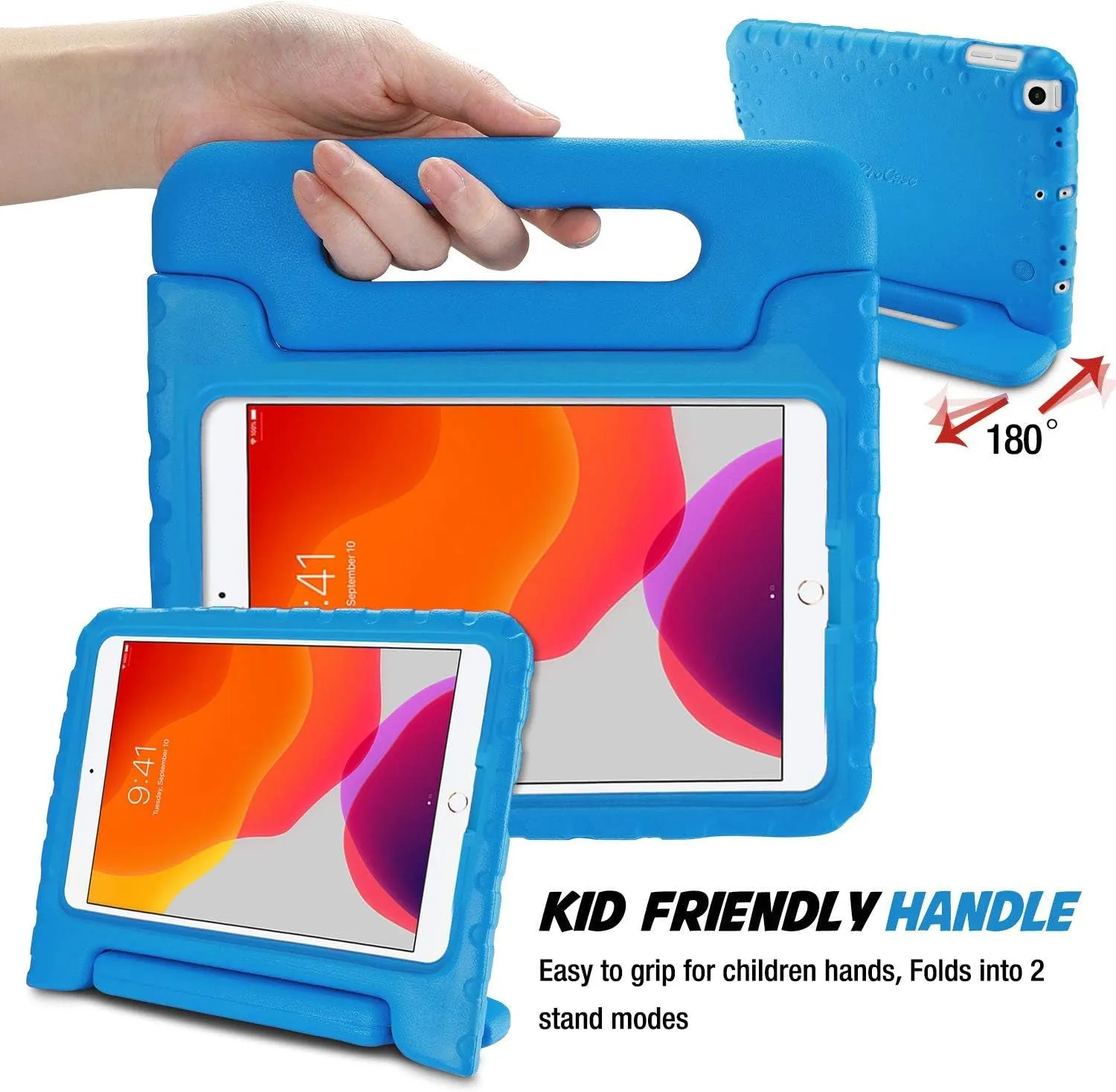 Kids Case for Ipad 9Th Generation/Ipad 8/Ipad 7, Ipad 10.2 Case 2021 2020 2019/Ipad Air 10.5/Ipad Pro 10.5 Kids Case, Shockproof Lightweight Case with Convertible Handle-Blue