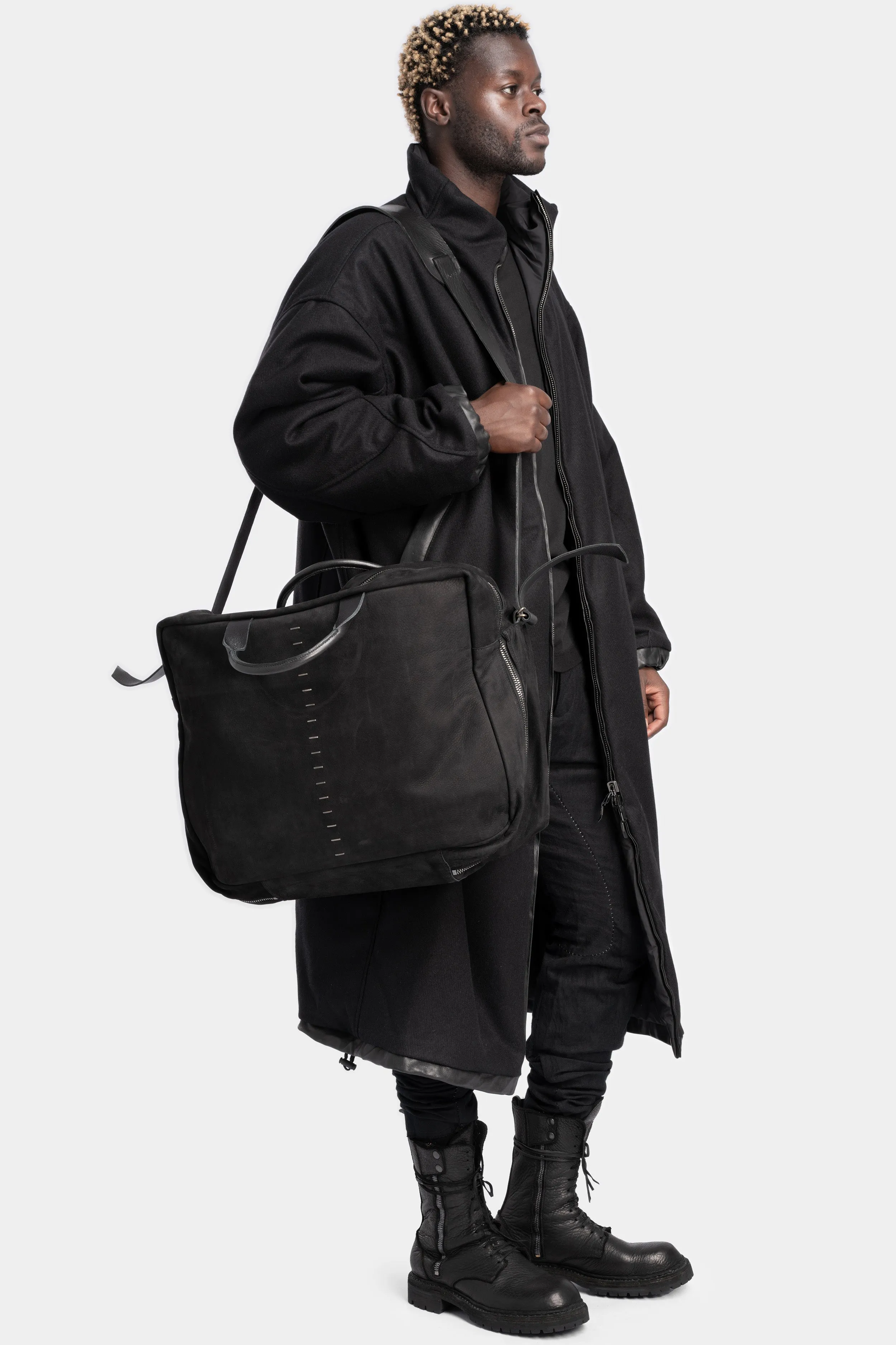 Large leather messenger / weekend bag