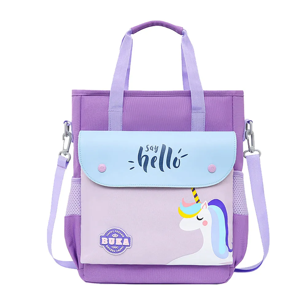 Little Surprise Box, Blue & Purple Unicorn Theme Shoulder/Backpack Style Bag For Kids