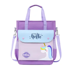Little Surprise Box, Blue & Purple Unicorn Theme Shoulder/Backpack Style Bag For Kids