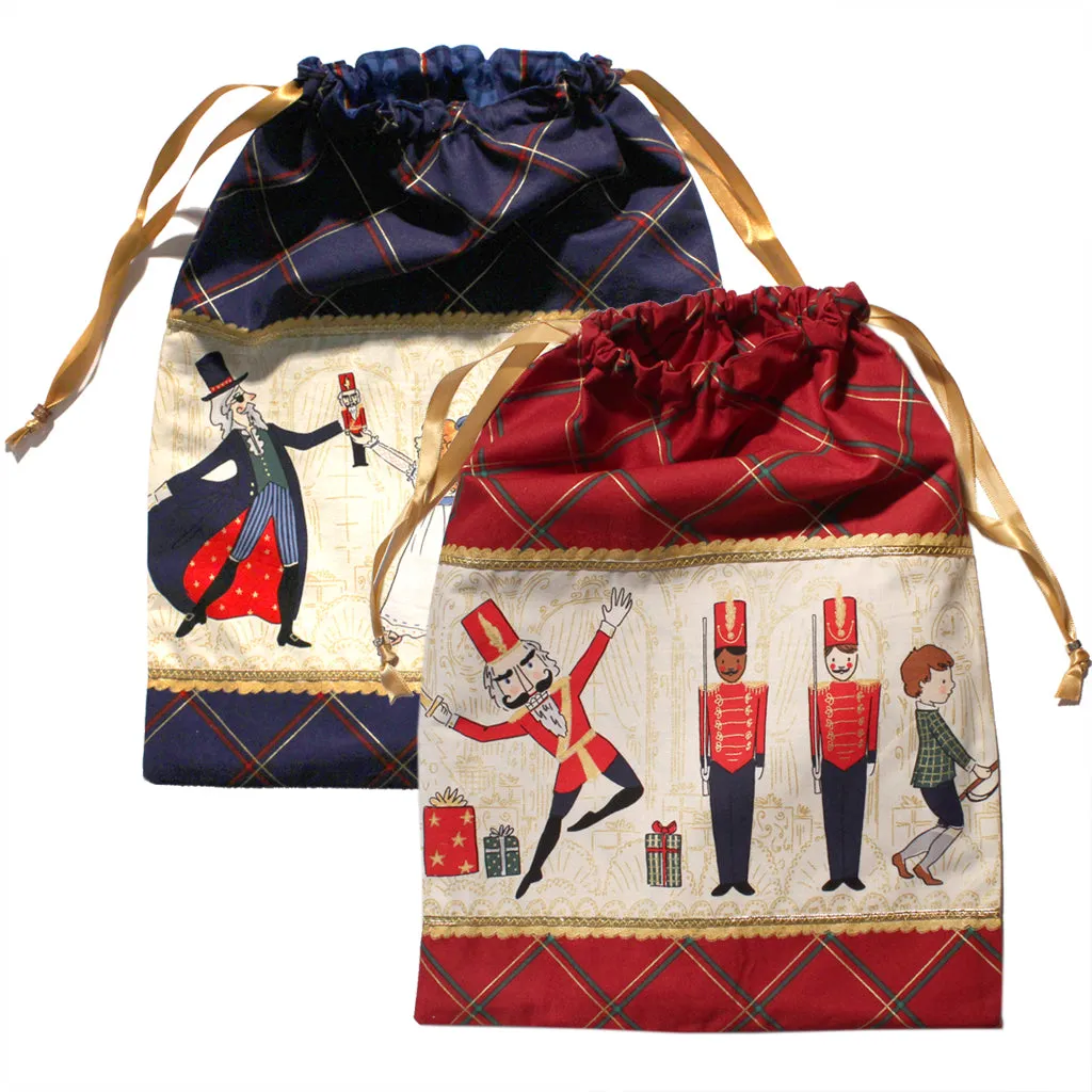 Nutcracker Illustrations Drawstring Tote - Cotton