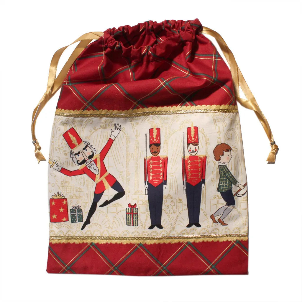 Nutcracker Illustrations Drawstring Tote - Cotton