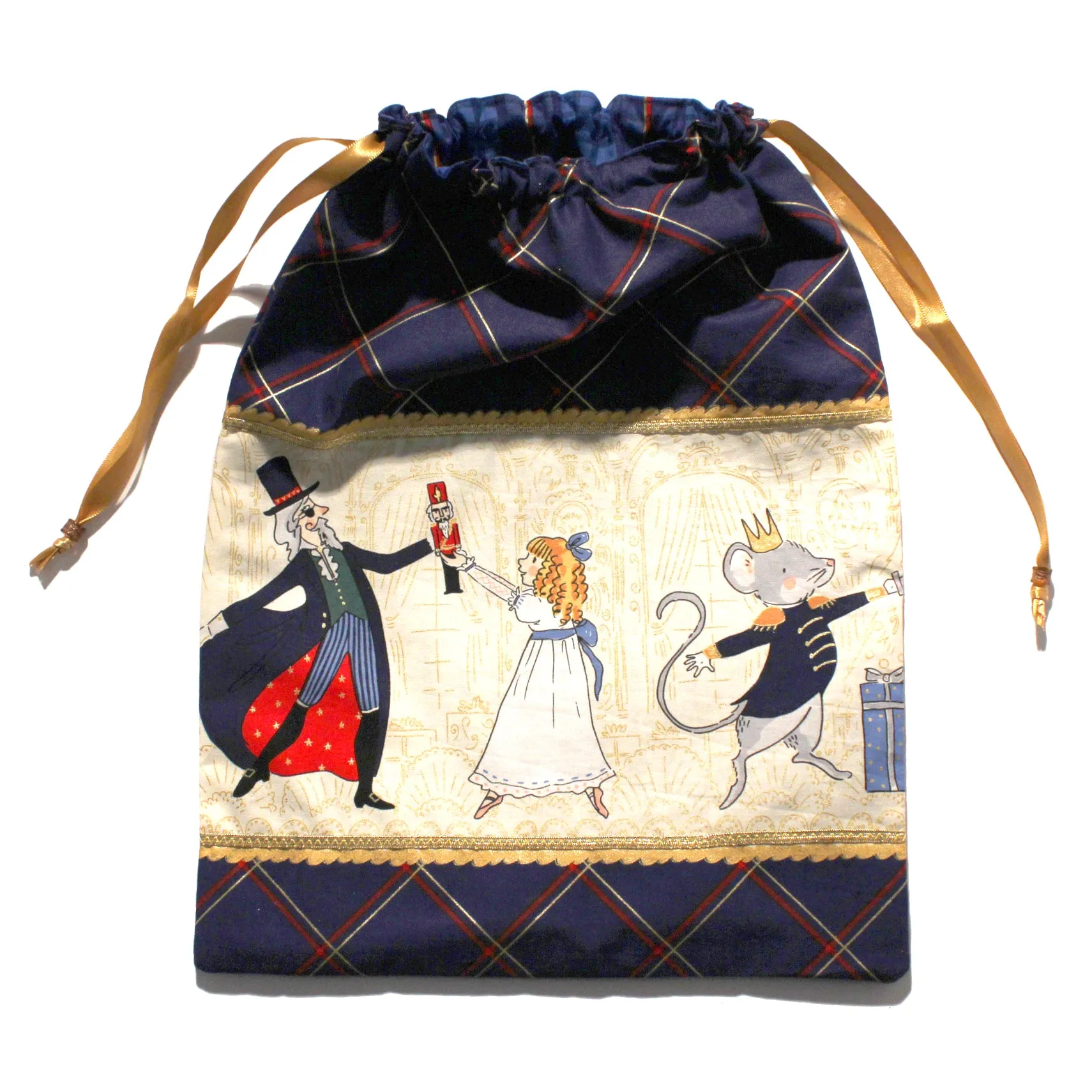 Nutcracker Illustrations Drawstring Tote - Cotton