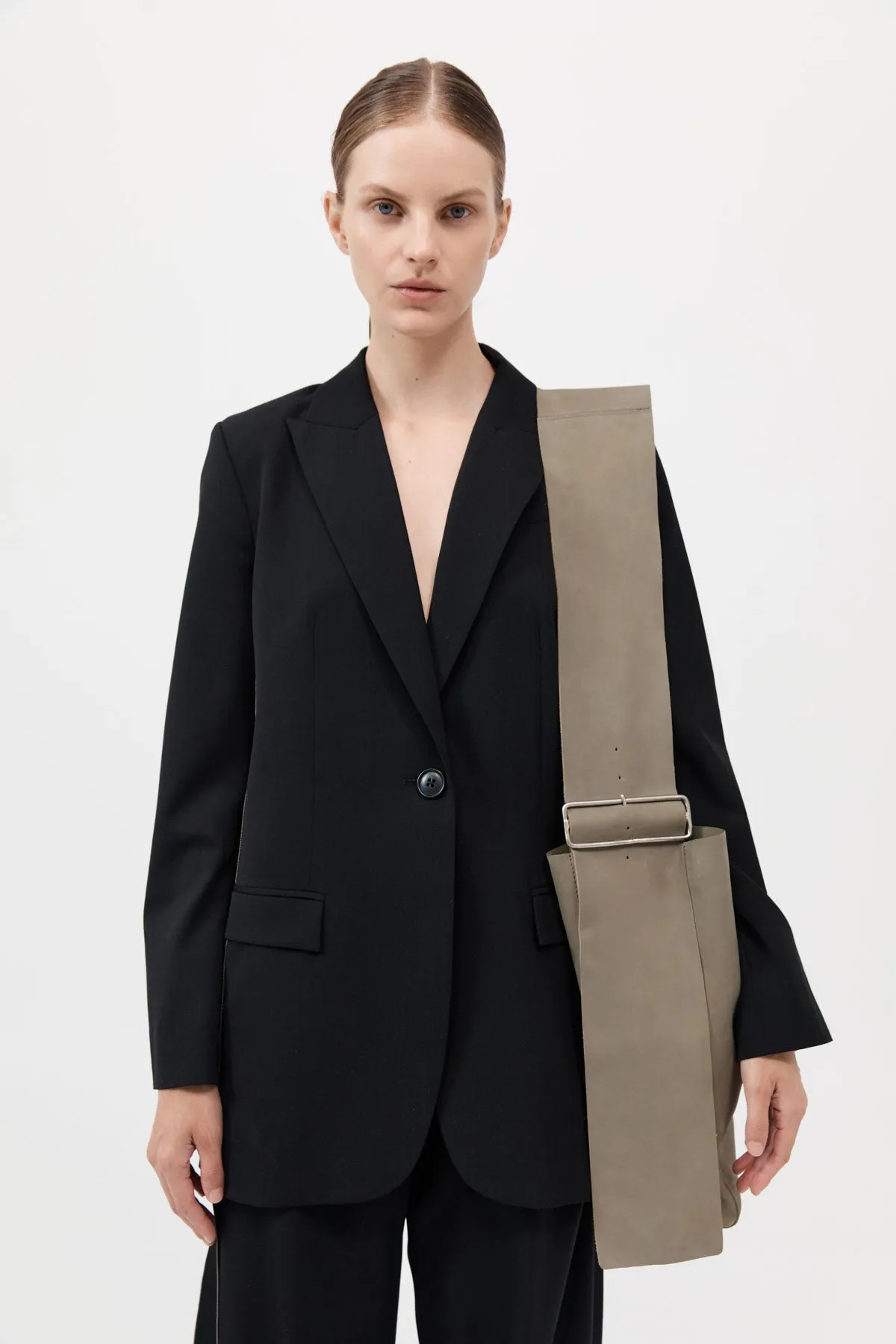 Oversized Nubuck Satchel - Smokey Olive