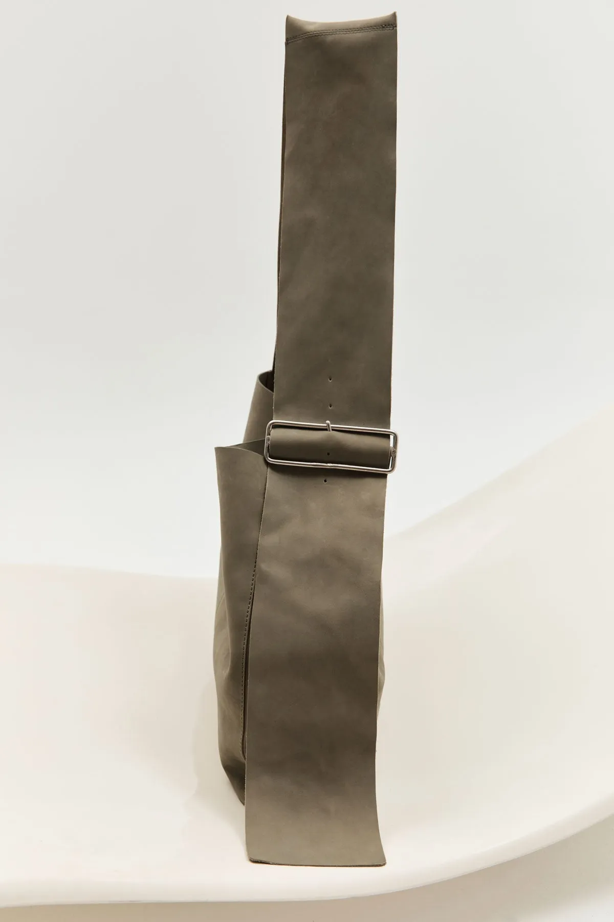 Oversized Nubuck Satchel - Smokey Olive