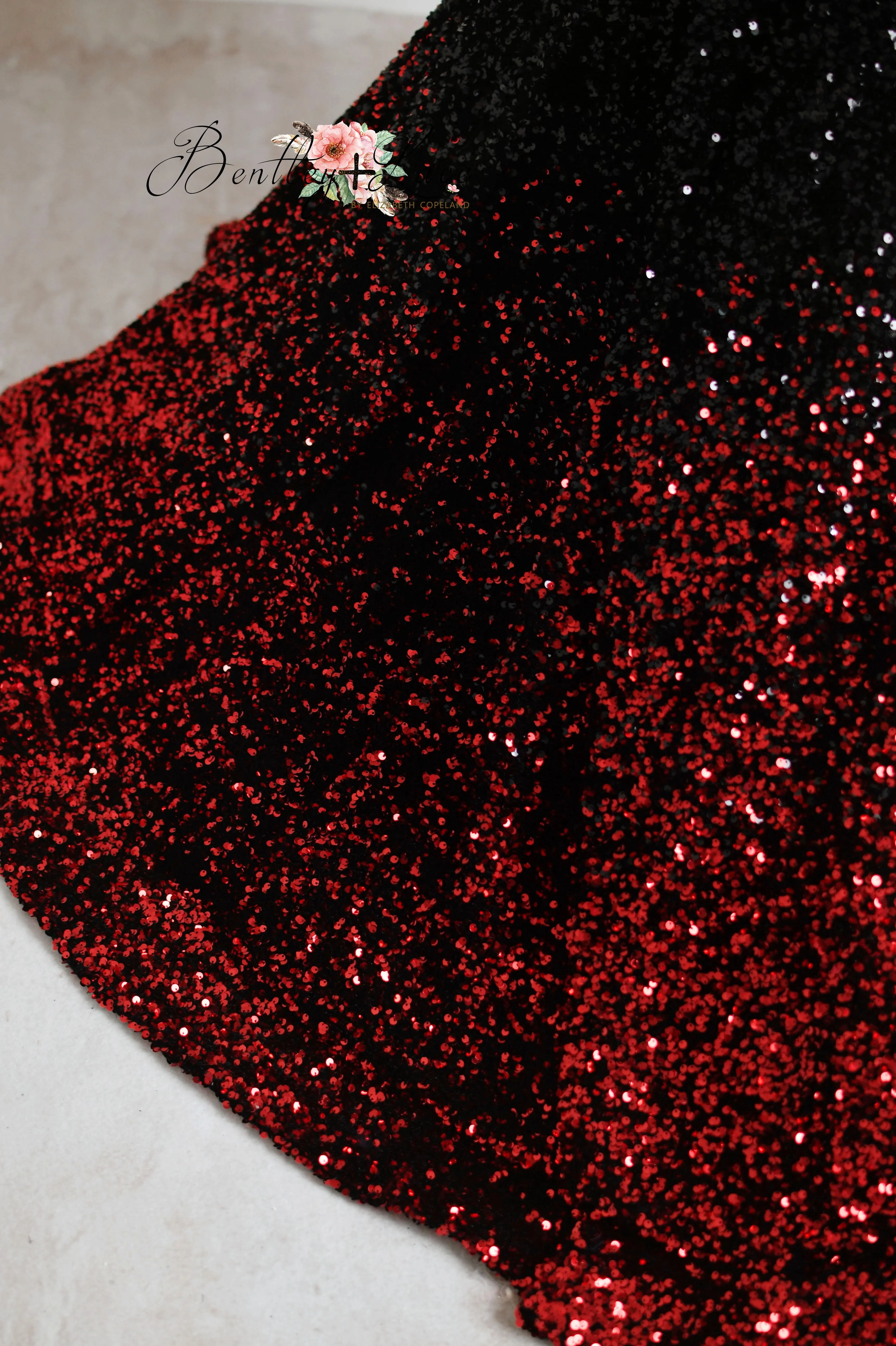 "Glam Statement"   detachable wristlets - Floor Length Gown - (8-10 year)