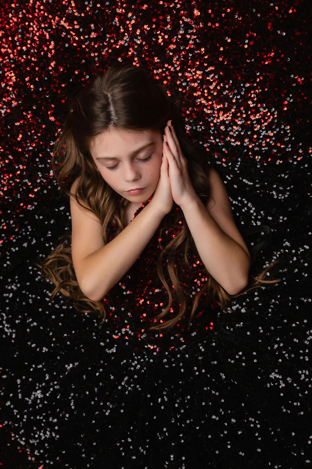 "Glam Statement"   detachable wristlets - Floor Length Gown - (8-10 year)