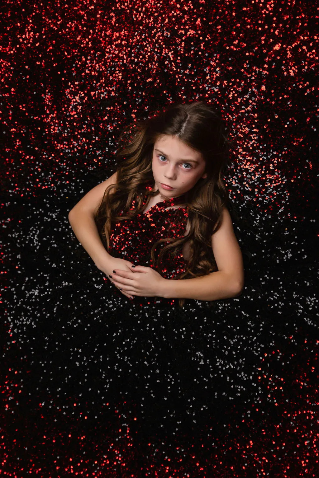 "Glam Statement"   detachable wristlets - Floor Length Gown - (8-10 year)