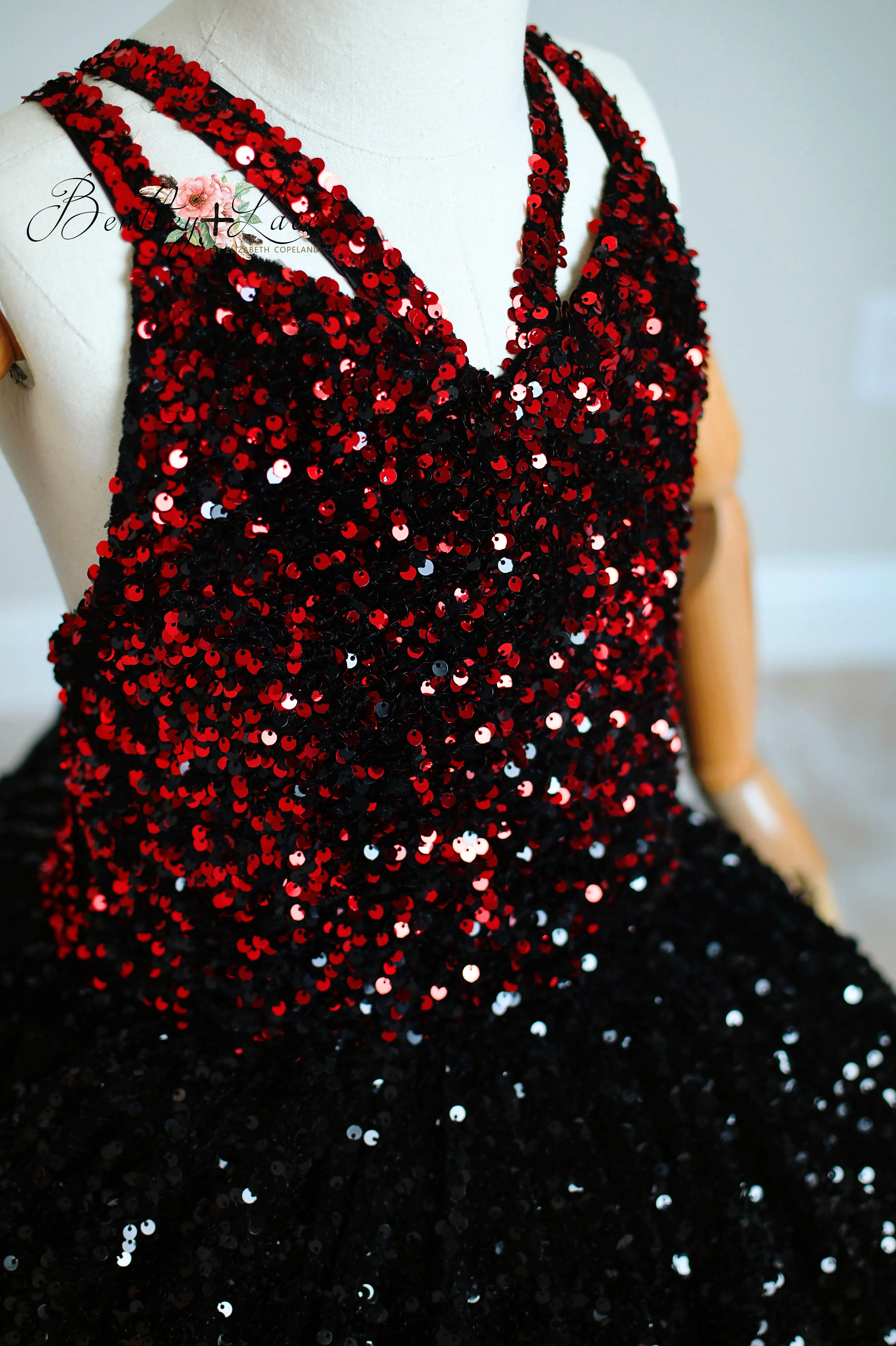 "Glam Statement"   detachable wristlets - Floor Length Gown - (8-10 year)