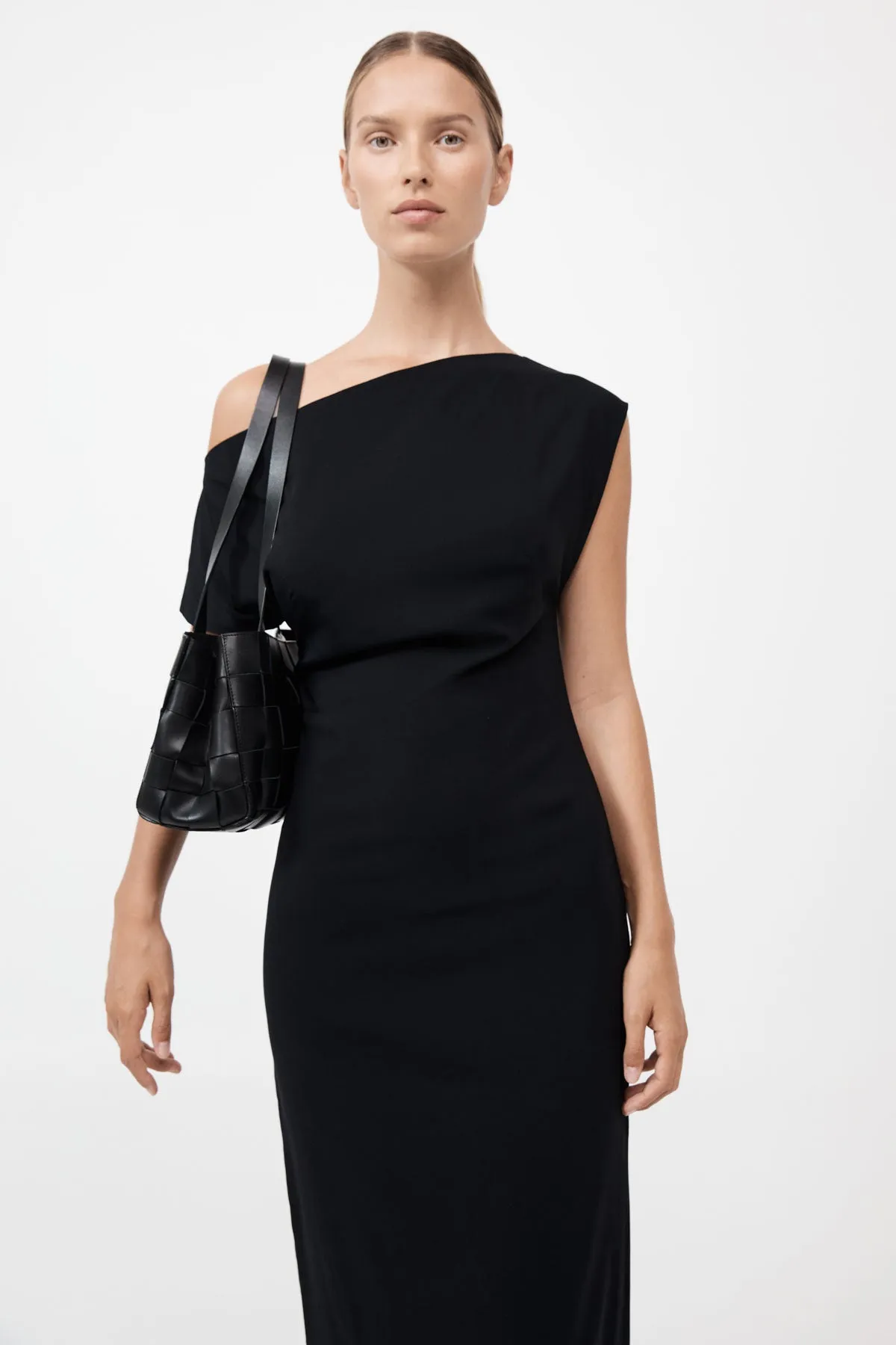 Slim Woven Tote - Black