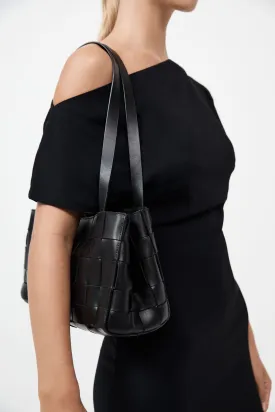 Slim Woven Tote - Black