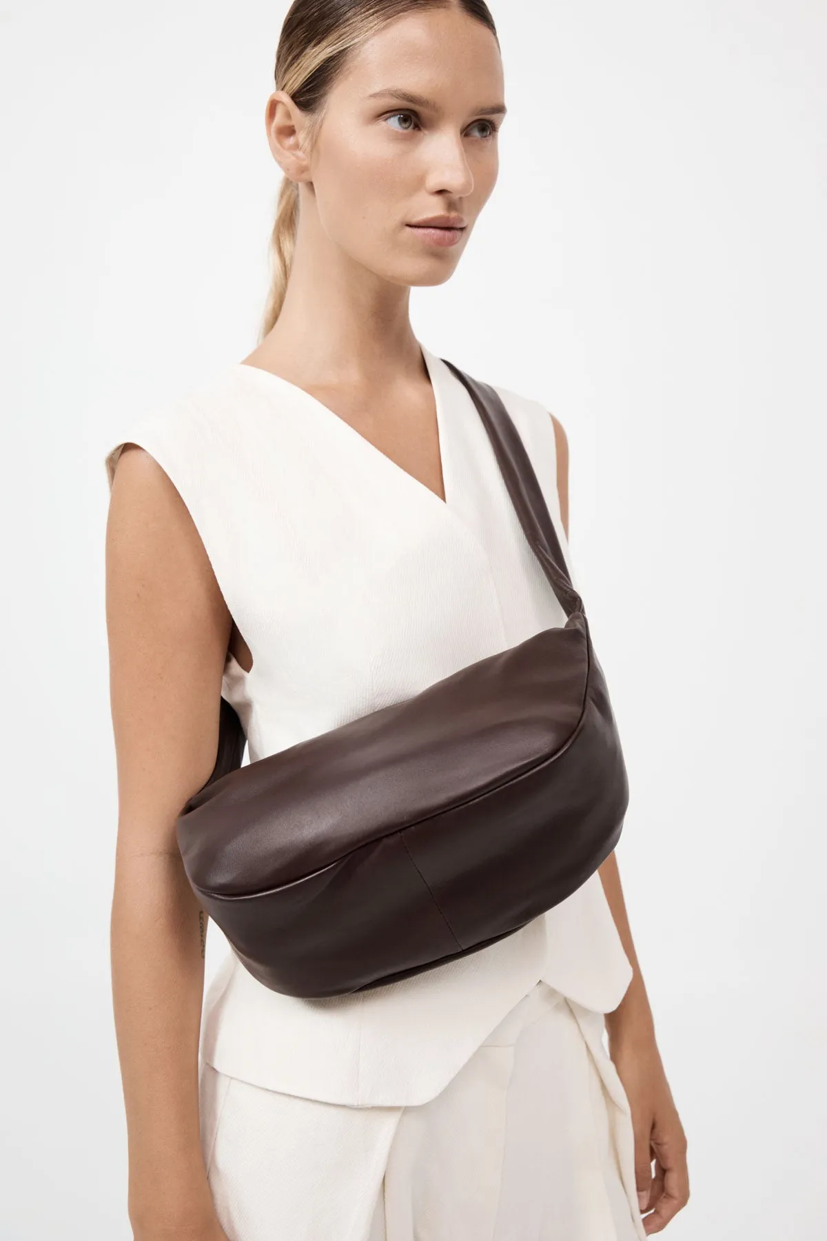 Soft Crescent Bag - Chocolate