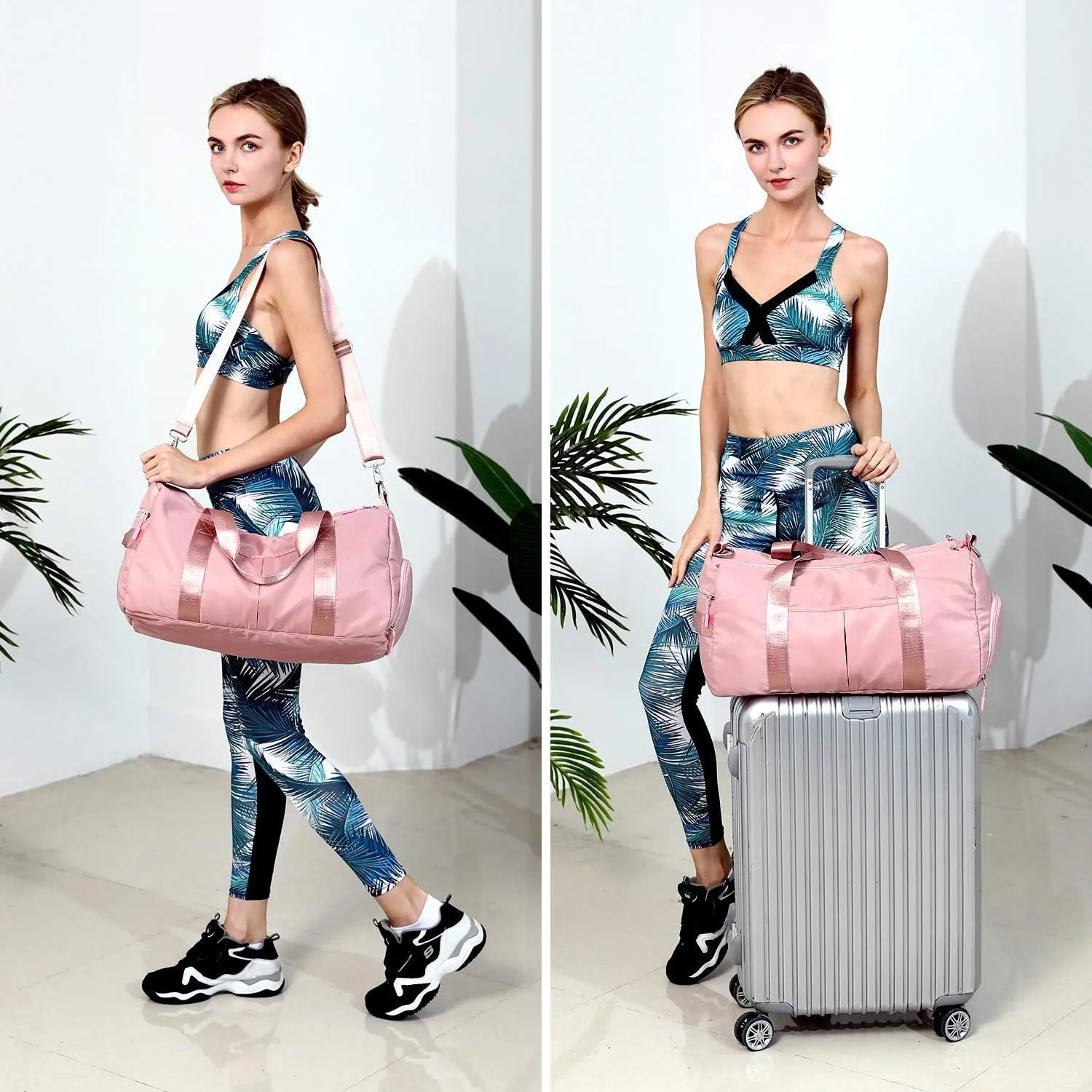 Sports Gym Bag, Travel Duffel Bag, Workout Bag for Sports and Weekend Getaway for Women and Men Swim Sports Gym Bag
