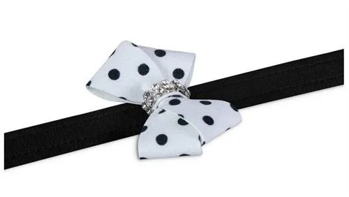 Susan Lanci Black & White Polka Dot Nouveau Bow Leash