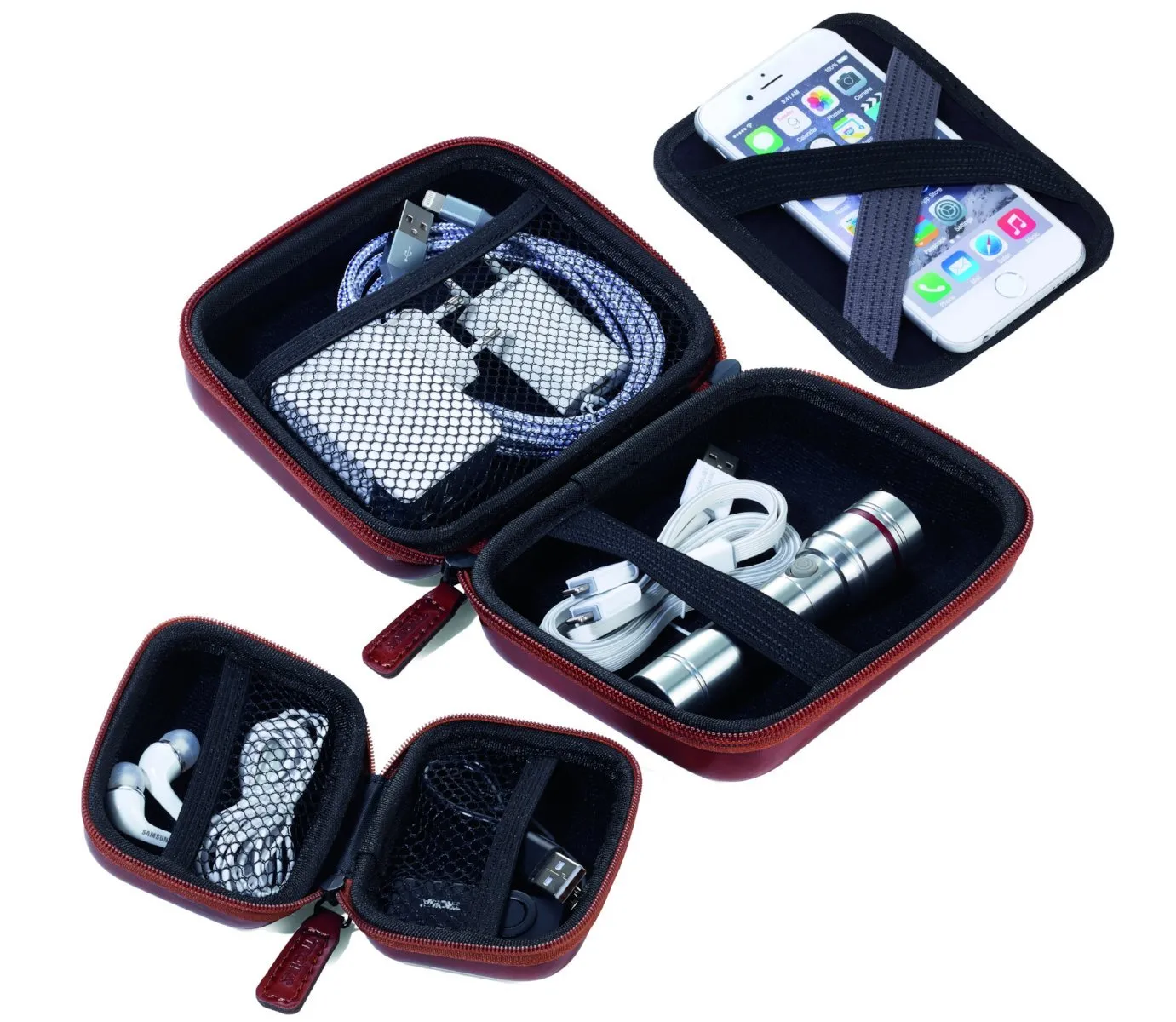 Troika Take Two Protective Set of Hard Cover Zip Around Storage Organizers