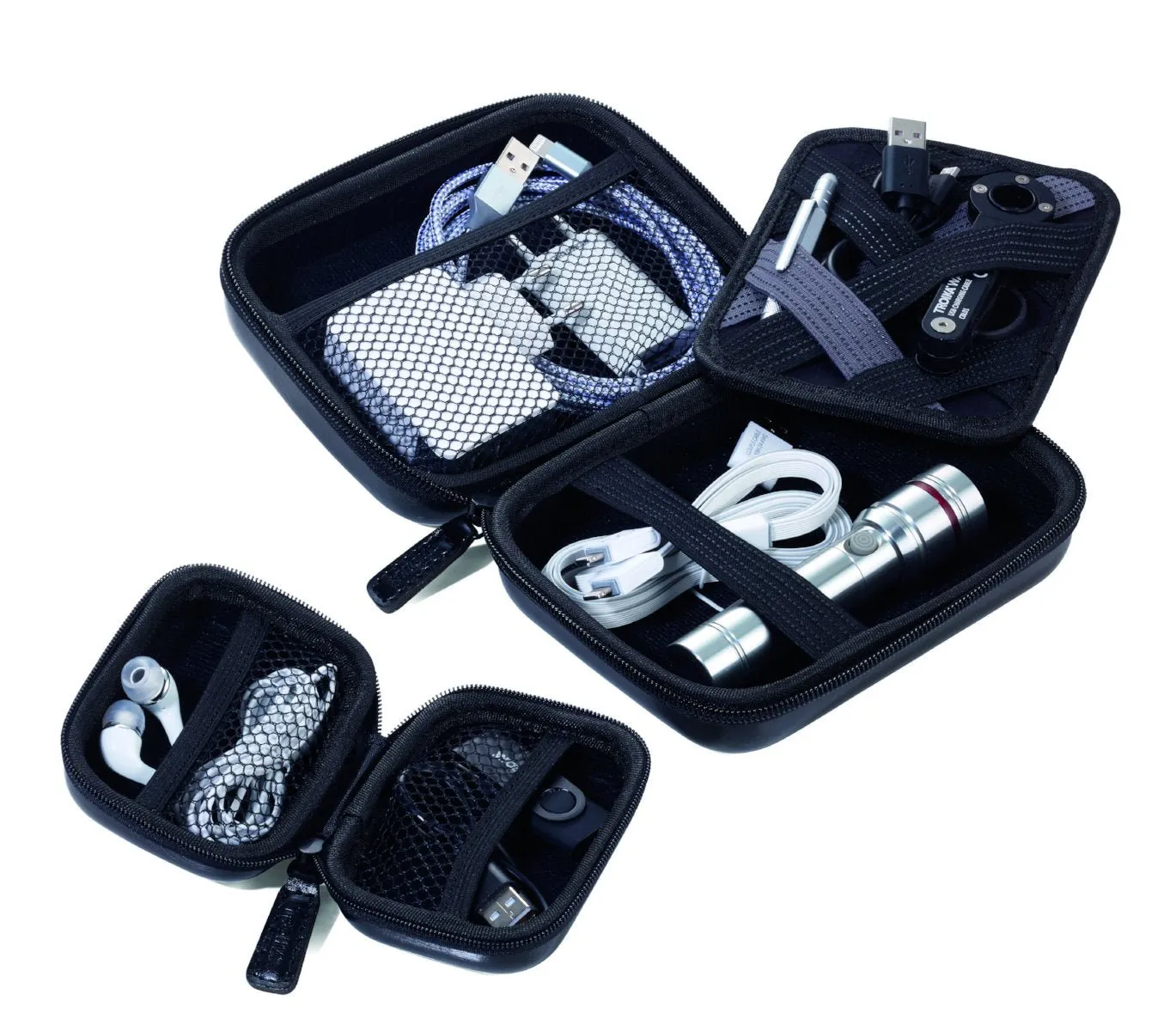 Troika Take Two Protective Set of Hard Cover Zip Around Storage Organizers