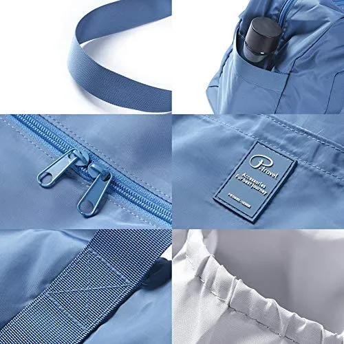 VanFn Foldable Travel Duffel Bag, Sports Duffels Gym Bag, Rainproof Nylon Totes, Sports Shoulder Handbag, Lightweight Duffle Bags For Women & Men, Outdoor Weekend Bag, P.Travel Series (Blue)
