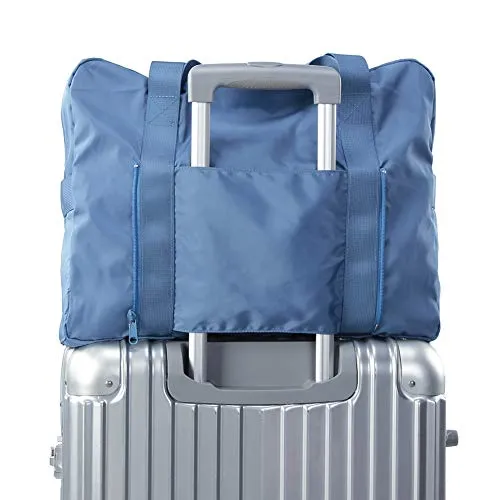 VanFn Foldable Travel Duffel Bag, Sports Duffels Gym Bag, Rainproof Nylon Totes, Sports Shoulder Handbag, Lightweight Duffle Bags For Women & Men, Outdoor Weekend Bag, P.Travel Series (Blue)