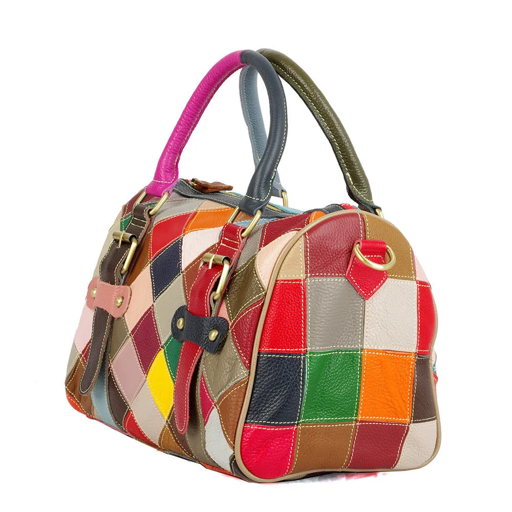 Victoria  Designer-Handtasche aus veganem Leder mit kontrastierenden Farben